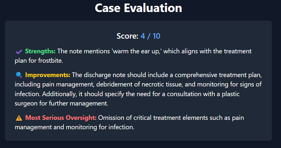 Evaluation Screenshot